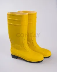 Yellow Rubber Safety Steel Toe Working Gum Boots Man